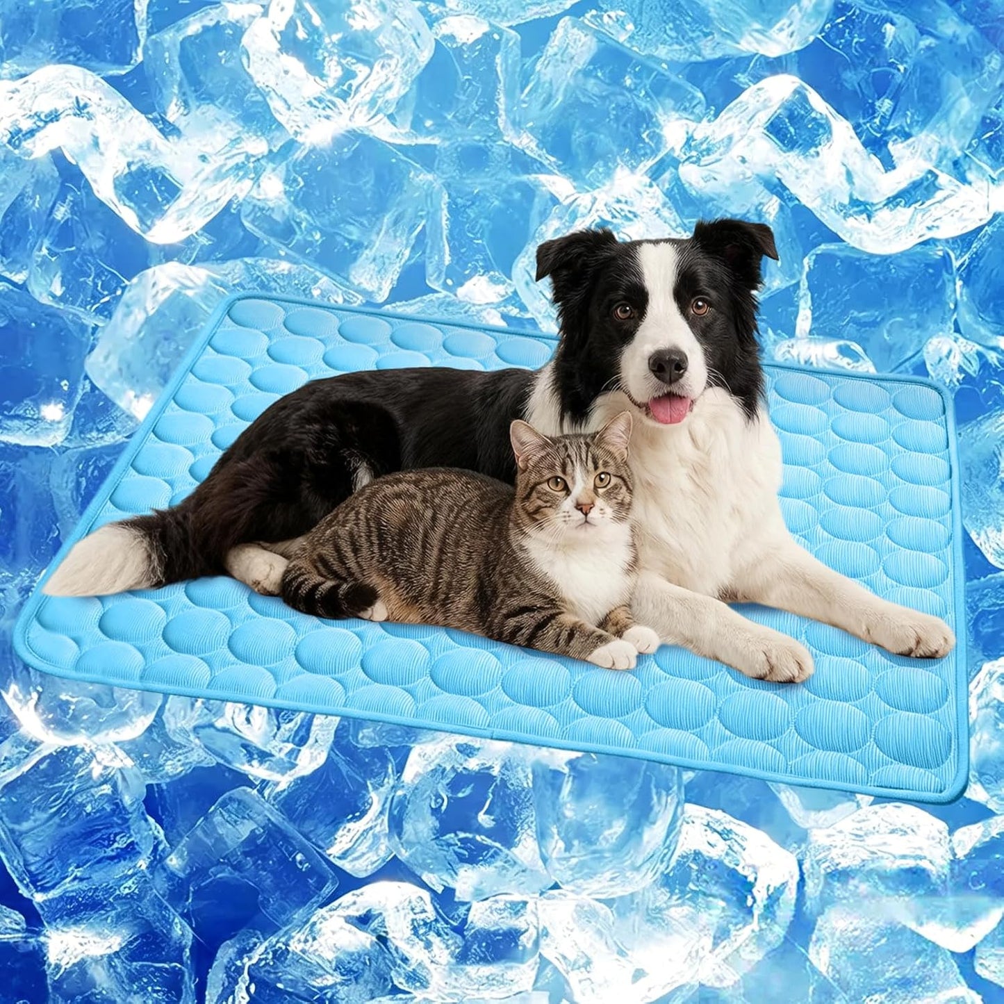 Arc-Chill Pet Cooling Mat for Dogs Cats, Washable Non-Slip Pad | Dog Cooling Mat with Q-Max>0.4 Chill Fiber Cools Pets Fast, Non-Toxic & Portable, Fits All Size Pets for Indoor Outdoor Use