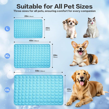 Arc-Chill Pet Cooling Mat for Dogs Cats, Washable Non-Slip Pad | Dog Cooling Mat with Q-Max>0.4 Chill Fiber Cools Pets Fast, Non-Toxic & Portable, Fits All Size Pets for Indoor Outdoor Use
